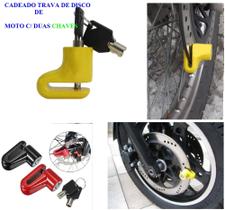 Cadeado Trava Para Disco Freio Moto Antifurto Universal C/ Chave Reserva Resistente