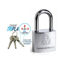 Cadeado Tritan anti furto 32mm com 3 chaves para portão corrente deposito ferrolho