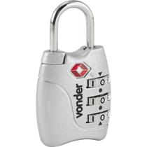 Cadeado TSA Com Segredo 3 Algarismos Prata Vonder