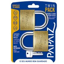 Cadeado Twin Pack 45mm Segredos Iguais 2 peças Papaiz