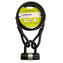 Cadeado ULock Elleven 1,5m x 12mm Preto Trava Segurança para Bicicleta e Moto com Chave