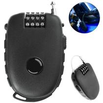 Cadeado Universal Para Capacete De Motocicleta Com 4 Dígitos Resetáveis, Cabo De Aço Telescópico Cadeado Universal Para Capacete De Motocicleta Com 4 Dígitos Resetáveis, Cabo De Aço Telescópico