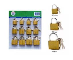 Cadeado Variação De Tamanho 20 25 30mm Malas Portões Janela Cor Dourado