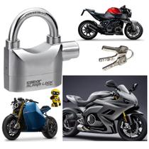 Cadeados 2EM1 antifurto com alarme sirene 110dB p/moto bicileta loja sitio garagem Cadeados 2EM1 antifurto com alarme sirene 110dB p/moto bicileta loja sitio garagem