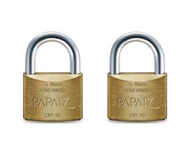 Cadeados Tetra Papaiz 50mm Kit 2 Peças - Mesmos Segredo Cadeados Tetra Papaiz 50mm Kit 2 Peças - Mesmos Segredo