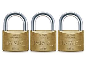 Cadeados Tetra Papaiz 50mm Kit 3 Peças - Mesmos Segredo Cadeados Tetra Papaiz 50mm Kit 3 Peças - Mesmos Segredo