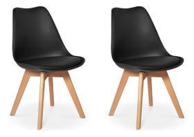 Cadeira 136s saarinen wood preta kit 2 uni Cadeira 136s saarinen wood preta kit 2 uni