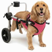 Cadeira 2 Rodas Colete Tamanho G Rosa Cachorro Traseira Regulável Deficiente Paraplégico Idoso