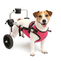 Cadeira 2 Rodas Colete Tamanho P Rosa Cachorro Traseira Regulável Deficiente Paraplégico Idoso