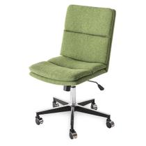 Cadeira Abbie Estofada Verde Base Cromada Com Rodas - 69232