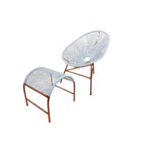 Cadeira Acapulco Confortavel Com Descanso de Pé Moderna Decorativa Branca