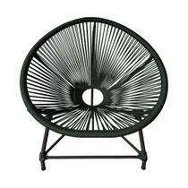 Cadeira Acapulco Corda Náutica Base em Alumínio Preto/verde Musgo Cadeira Acapulco Corda Náutica Base em Alumínio Preto/verde Musgo