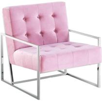 Cadeira Accent Best Master Furniture Beethoven Pink Velvet