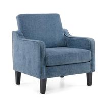 Cadeira Accent VINGLI Mid Century Modern Azul Marinho Chenille