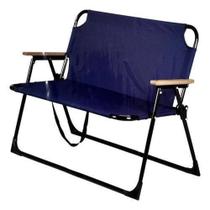 Cadeira Aço Dobrável Praia Camping 112X60X72Cm - 2 Lugares