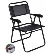 Cadeira Aço Reforçada Até 120Kg Para Praia Camping Piscina Master - 2048 Mor