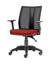 Cadeira Addit Assento Crepe Vermelho Bordo com Base Arcada em Nylon (Site) - 54182
