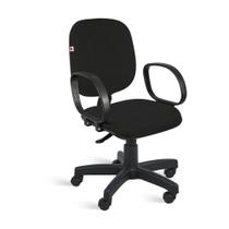 Cadeira Ágata Diretor Giratória Braço Corsa Tecido Preto