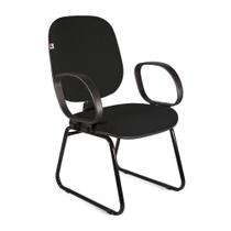 Cadeira Ágata Diretor Pé Sky Braço Corsa Tecido Preto