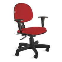 Cadeira Ágata Executiva Back System Braço Regulável Tecido Vermelho