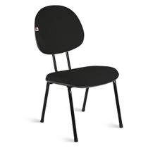 Cadeira Ágata Executiva Pé Palito L Duplo Tecido Preto Cadeira Ágata Executiva Pé Palito L Duplo Tecido Preto