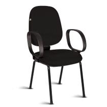 Cadeira Ágata Gerente Pé Palito Braço Corsa Tecido Preto Cadeira Ágata Gerente Pé Palito Braço Corsa Tecido Preto