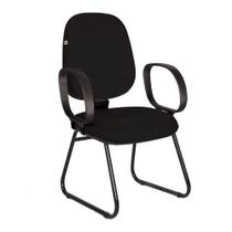 Cadeira Ágata Gerente Pé Sky Braço Corsa Tecido Preto Cadeira Ágata Gerente Pé Sky Braço Corsa Tecido Preto