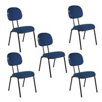 Cadeira Ágata Secretária Pé Palito L Duplo Kit 05 Tecido