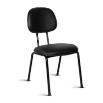 Cadeira Ágata Secretária Pé Palito L Duplo Revestimento Sintético Preto Cadeira Ágata Secretária Pé Palito L Duplo Revestimento Sintético Preto