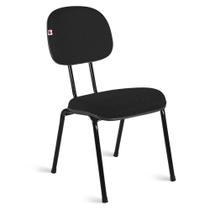 Cadeira Ágata Secretária Pé Palito L Duplo Tecido Preto Cadeira Ágata Secretária Pé Palito L Duplo Tecido Preto