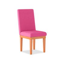 Cadeira Alice Reforçada Suede Pink - Madeira Prima Deccor