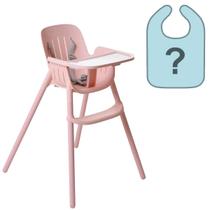 Cadeira Alimentação Infantil de Refeição Para Bebê Até 15 kg Poke Rose Madder Burigotto + Babador