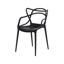 Cadeira Allegra Preta em Polipropileno Moderna Resistente Suporta ate 182Kg para Area Interna e Externa