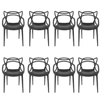 Cadeira Allegra Preta - Kit Com 8 Cadeira Allegra Preta - Kit Com 8