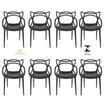 Cadeira Allegra Preta Top Chairs - kit com 8