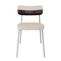 Cadeira Alloa Fixa com 4 Pés 50 x 44,7 x 83,8 cm com 1 Unidade Branco/Palha/Café Cadeira Alloa Fixa com 4 Pés 50 x 44,7 x 83,8 cm com 1 Unidade Branco/Palha/Café