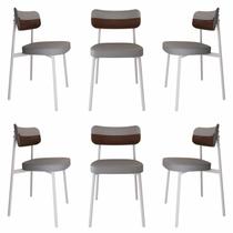 Cadeira Alloa Fixa com 4 Pés 50 x 44,7 x 83,8 cm com 6 Unidade Cinza/Whisky Cadeira Alloa Fixa com 4 Pés 50 x 44,7 x 83,8 cm com 6 Unidade Cinza/Whisky