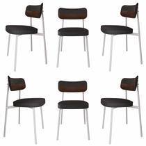 Cadeira Alloa Fixa com 4 Pés 50 x 44,7 x 83,8 cm com 6 Unidades Preto/Whisky Cadeira Alloa Fixa com 4 Pés 50 x 44,7 x 83,8 cm com 6 Unidades Preto/Whisky