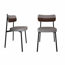 Cadeira Alloa Fixa com 4 Pés 500 x 447 x 838 mm com 2 Unidades Cinza/Corriente Claro/Whisky