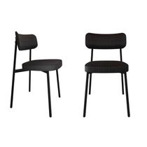 Cadeira Alloa Fixa com 4 Pés 500 x 447 x 838 mm com 2 Unidades Preto/Corriente
