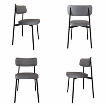 Cadeira Alloa Fixa com 4 Pés 500 x 447 x 838 mm com 4 Unidades Cinza/Corriente Cadeira Alloa Fixa com 4 Pés 500 x 447 x 838 mm com 4 Unidades Cinza/Corriente