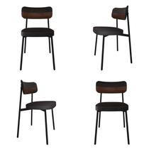 Cadeira Alloa Fixa com 4 Pés 500 x 447 x 838 mm com 4 Unidades Preto/Corriente/Whisky