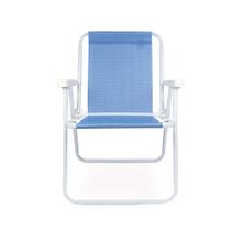 Cadeira Alta Aço Dobrável Resistente Conforto Praia Camping