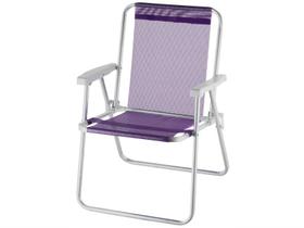 Cadeira Alta Alumínio Beach Premium Lilás