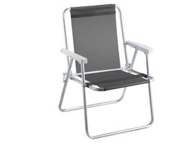 Cadeira Alta Alumínio Beach Premium Preto