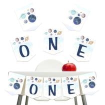 Cadeira alta Banner Fangleland Outer Space, 1º aniversário, menino Cadeira alta Banner Fangleland Outer Space, 1º aniversário, menino