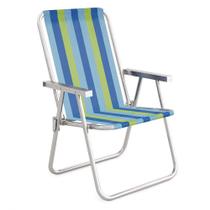 Cadeira Alta Conforto Alumínio Azul e Verde 2136 - Mor