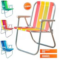 Cadeira Alta de Praia CAD0047 Alumínio Sortida - Botafogo Lar e Lazer