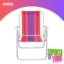 Cadeira Alta de Praia em Alumínio Resistente e Compacta Perfeita para Curtição na Praia ou Descanso no Jardim Envio 24Hrs - MOR