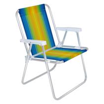 Cadeira Alta Dobrável Para Praia Em Alumínio Colorida Mor